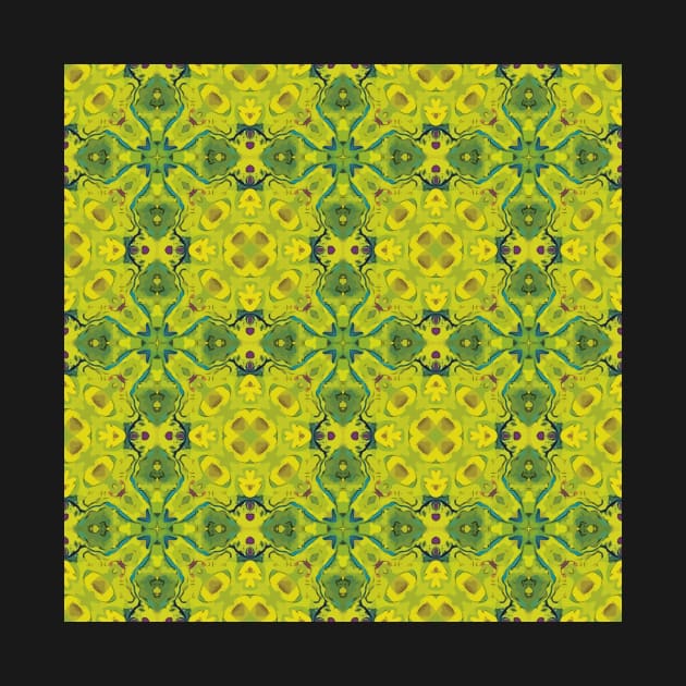 Pea Green and Dark Green Cross Shaped Pattern - WelshDesignsTP004 by WelshDesigns