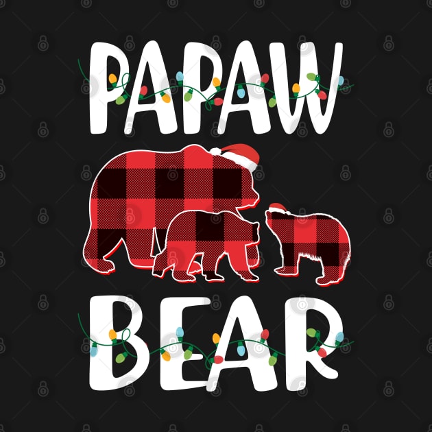 Papaw Bear Red Plaid Christmas Pajama Matching Family Gift by intelus