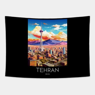 A Pop Art Travel Print of Tehran - Iran Tapestry