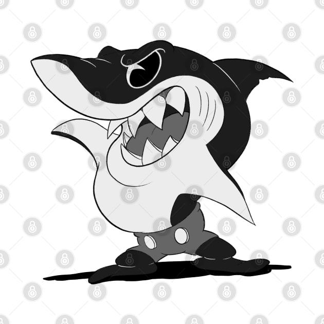 Jaws Shark (black and white) by Kevcraven