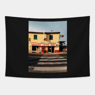 Old-Fashioned Roadside Bar in Rural Italy Tapestry