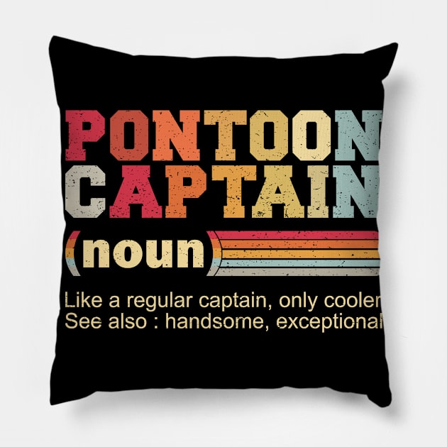 Boat Stuff Captain funny pontoon boating lake ship Pillow by AntiAntiFlorian