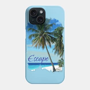 Cartooned Palm Tree On The Beach Phone Case