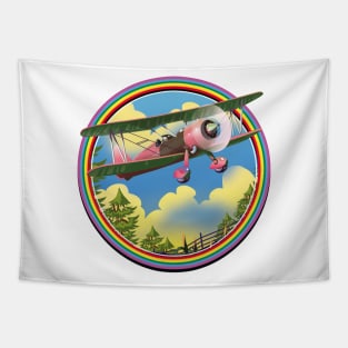 Rainbow Plane Tapestry