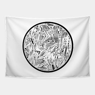 Circle 5 - Geometric - White Variation Tapestry