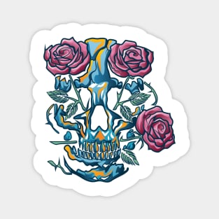 Skulls and roses Magnet