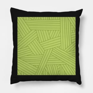 Crossing Lines in Lime Green Pillow