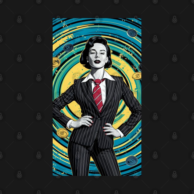 Banker woman pop art by Spaceboyishere