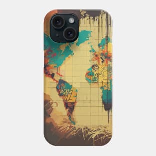 Street art earth map Phone Case
