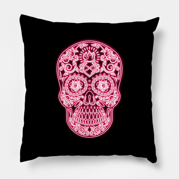 Calavera Neon Pillow by la chataigne qui vole ⭐⭐⭐⭐⭐