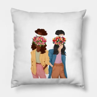 Tulip Girls Illustration 1 Pillow