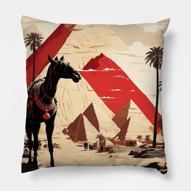 Asyut Egypt Vintage Poster Tourism Pillow by TravelersGems