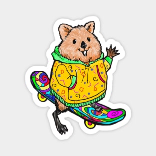 Skateboarding Quokka Magnet