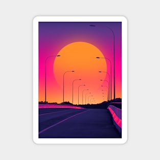 Sunset 80s retro Magnet