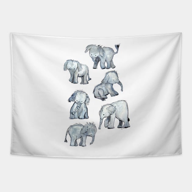 Little Elephants Tapestry by msmart