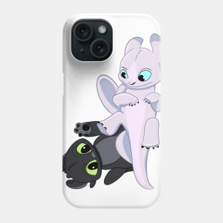 Cute baby dragons from cartoon How to train your dragon 3 night and light fury Phone Case