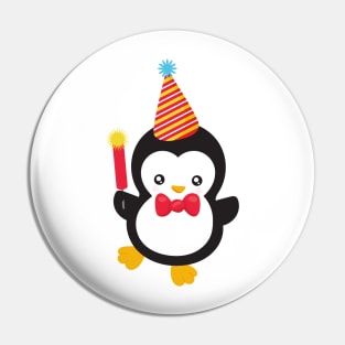 New Year Penguin, Party Hat, Firecracker, Bow Tie Pin