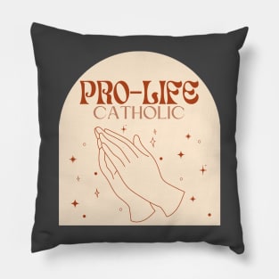 pro-life Catholic trendy neutral boho aesthetic- march for life Pillow