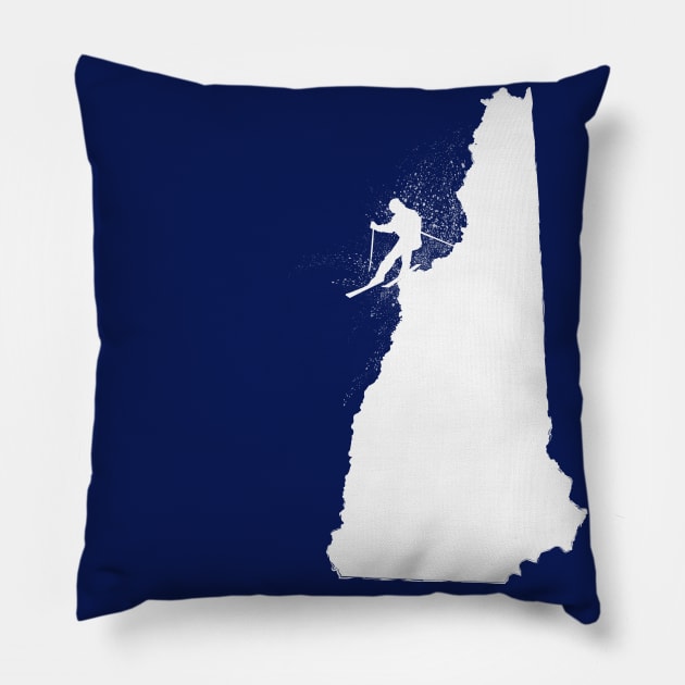 Ski New Hampshire Skier Pillow by HungryDinoDesign