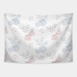 Simple hand drawn plant floral design Tapestry