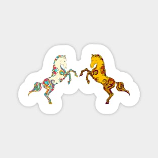 two horses Magnet