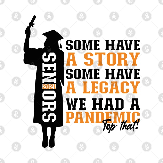 Pandemic Graduation | Black And Orange Text Funny Graduation by Estrytee