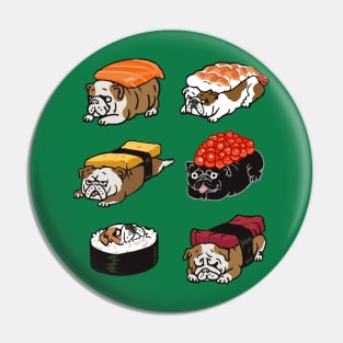 Sushi English Bulldog Pin