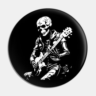 skeleton plays rock guitar Pin