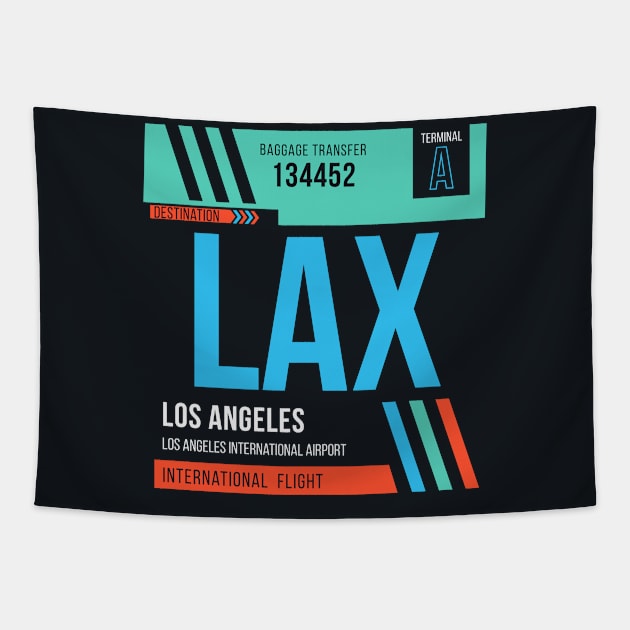 Los Angeles (LAX) Airport Code Baggage Tag Tapestry by SLAG_Creative
