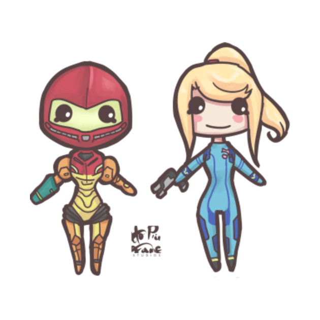 Download Metroid- Samus/Zero Suit Samus Chibi - Samus Aran - T-Shirt | TeePublic