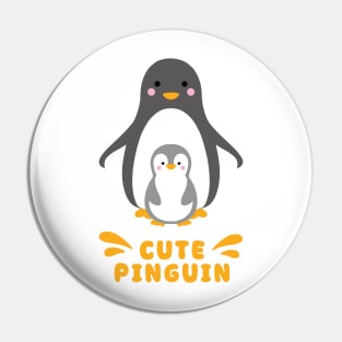 Baby Penguin And Mom Pin