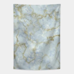 Blue Gold and Cream Marble Pattern Tapestry