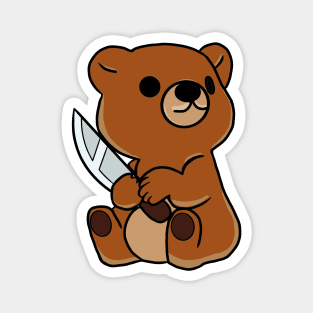 Teddy bear with a knife! Magnet