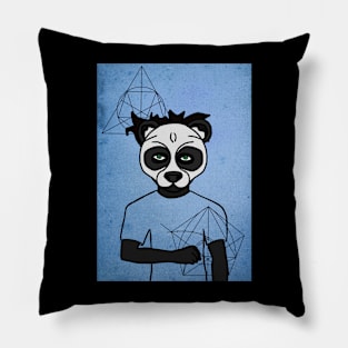 Unique MaleMask Digital Collectible with AnimalEye Color and GreenSkin on TeePublic Pillow