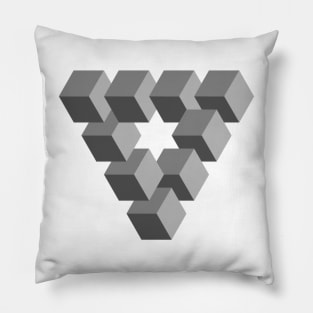 penrose triangle geometry cube penrose stairs illusion Pillow