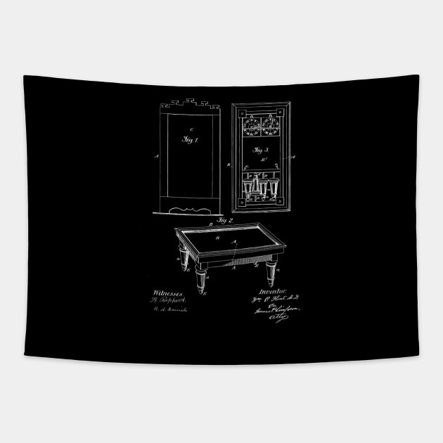 Billiard Table Vintage Patent Drawing Tapestry by TheYoungDesigns