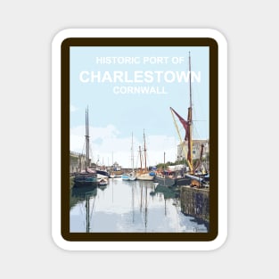 Historic Port Charlestown Cornwall.  Cornish gift Kernow Travel location poster, St Austell Magnet