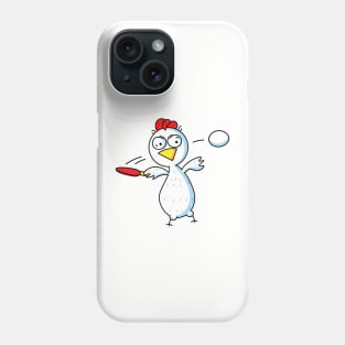 Funny chicken plays table tennis Phone Case