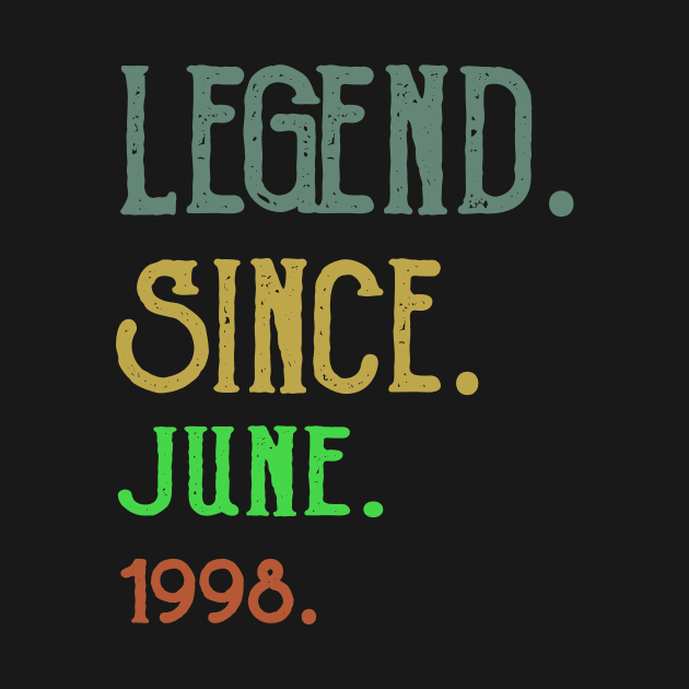 Legend Since June 1998 21th Birthday 21 Years Old Shirt by Trendy_Designs