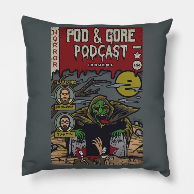 Podcast Comic #1 Pillow by PodandGore