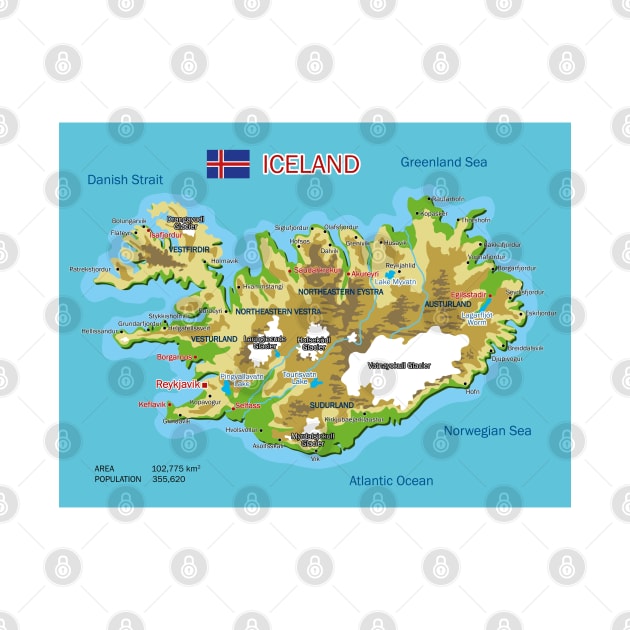 Geographic map of Iceland by AliJun