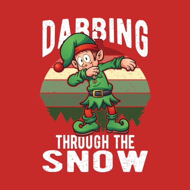 Boy Elf Dabbing Through the Snow Funny Christmas by CoffeeandTeas