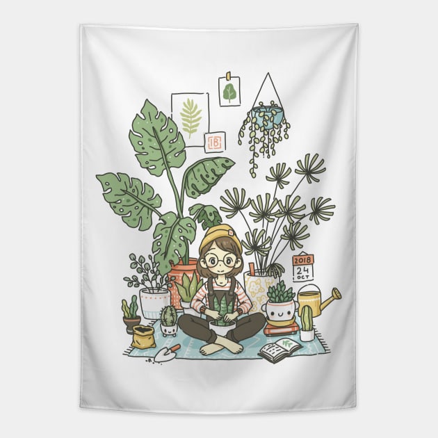 Plant Lady Tapestry by Freeminds