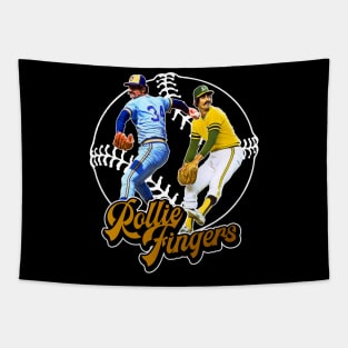 Retro Rollie Fingers Gold Tribute Tapestry