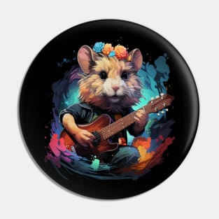 Hamster Playing Guitar Pin