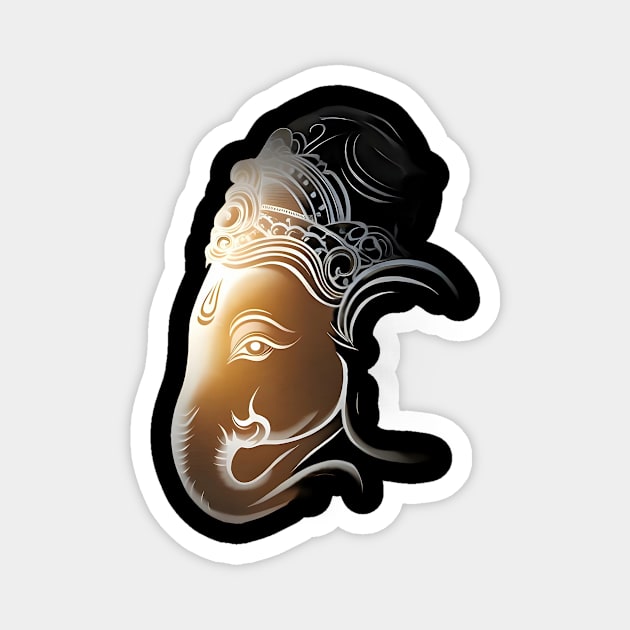 Stylized Artistic Gods, Representation Featuring an Elephant Head Magnet by animegirlnft