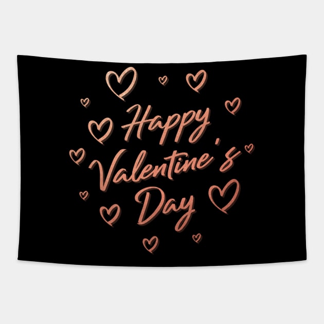 Happy Valentines Day Scripted Cute Girlfriend Gift & Hearts Tapestry by Kimmicsts