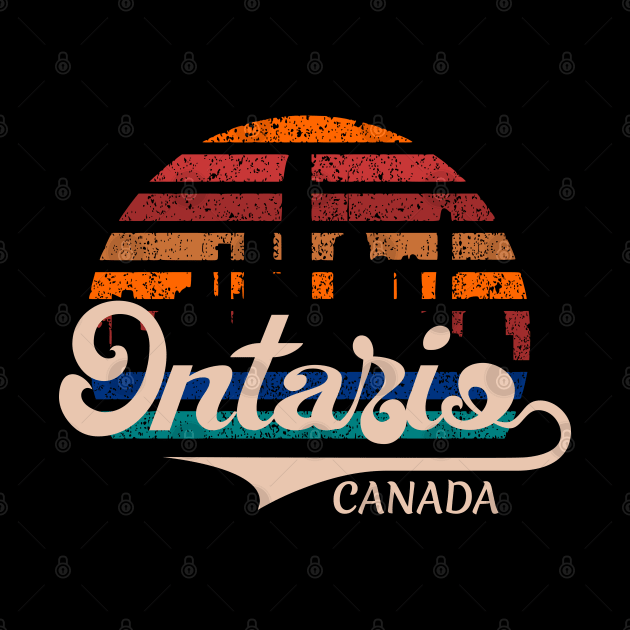 Ontario Canada sunset skyline retro by SpaceWiz95