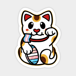 LGBTQ+ Pride Lucky Cat - Transgender Magnet