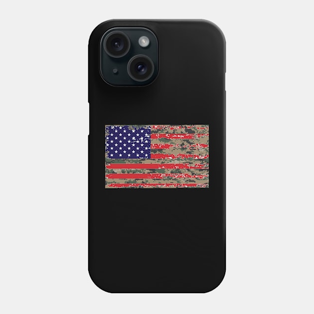 CAMO AMERICAN FLAG USA CAMOFLAUGE Phone Case by Cult Classics